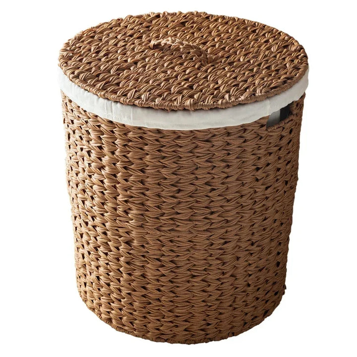 Panier à Linge Osier et Tissu
