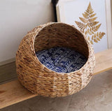 Panier Chat Osier Tressé