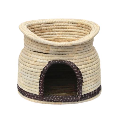 panier osier chat avec couvercle