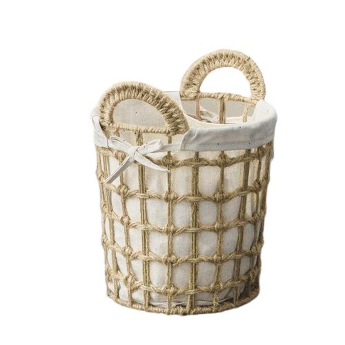 Panier à Linge en Osier Naturel Rond