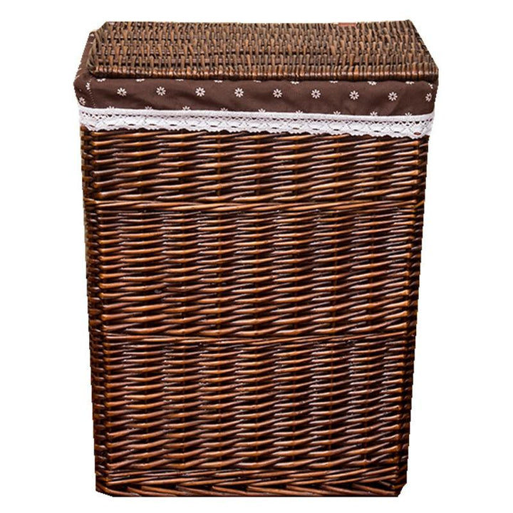 panier à linge en osier et tissu