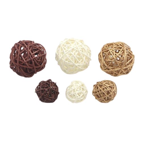 Boule Décorative En Osier Naturel – 6 Tailles Disponibles – Fabriquée à La Main En Europe (40 Cm)
