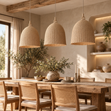Lampe suspension osier cloche
