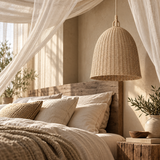 Lampe suspension osier cloche