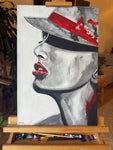 Peinture Aquarelle La Femme au Chapeau Rouge