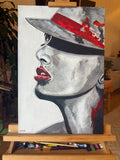 Peinture Aquarelle La Femme au Chapeau Rouge