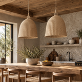 Lampe suspension osier cloche