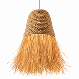 lampe osier à franges