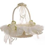 Grand Panier Osier Blanc Mariage