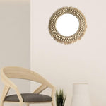 Deco miroir rond osier 