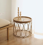 Table Basse Bois et Osier