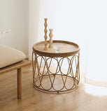 Table Basse Bois et Osier