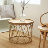 Table Basse Bois et Osier