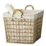 Panier à linge en osier taupe