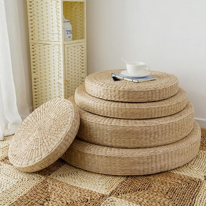 Pouf vannerie rond