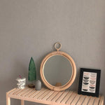 Petit miroir rond en osier