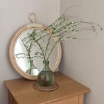 Petit miroir rond vannerie