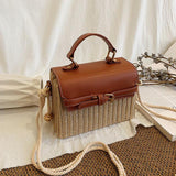 sac en osier vintage marron