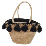 sac de plage osier pompon