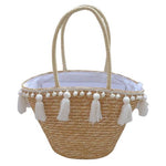 Sac de Plage Osier Pompon