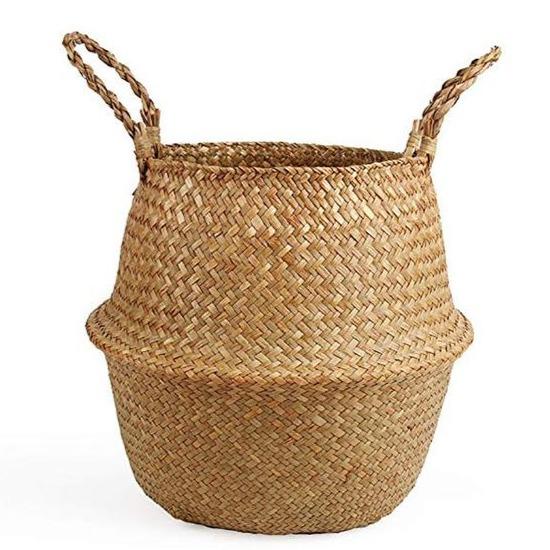 Panier En Osier Naturel Creative Home - 35x30x35cm, Poignée, Rangement Tissé Main
