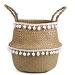 panier rond osier blanc