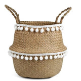 panier rond osier blanc