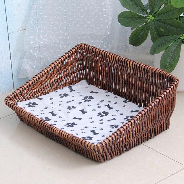 panier à chat osier brun