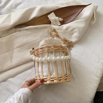 Sac Rond Osier Perles