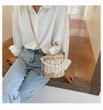 Sac Rond Osier Perles