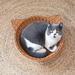 panier en osier rond pour chat