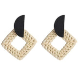 boucles d'oreilles carré osier noir 