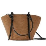 Sac de plage osier cuir