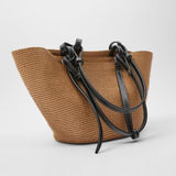 Sac de Plage Osier Cuir