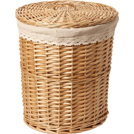 Panier à linge en osier avec couvercle