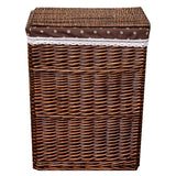 panier à linge en osier et tissu