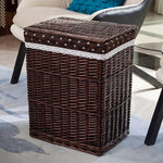 Panier à Linge en Osier et Tissu