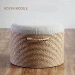 Pouf Plat Osier