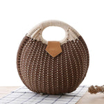 sac rond osier paille marron