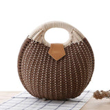 sac rond osier paille marron