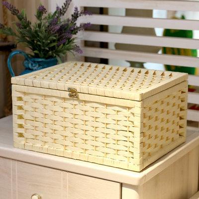 Panier Pique-Nique Maison En Osier – Grand Format 4 Personnes, Isotherme Avec Couvercle Et Doublure Amovible, Style Rétro Charmant
